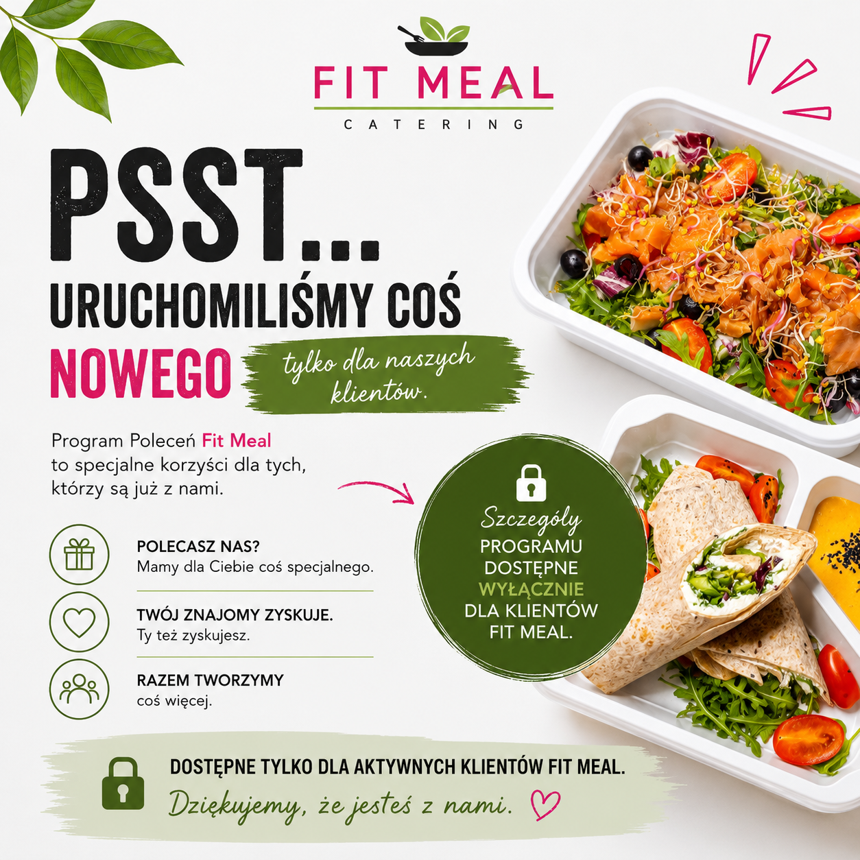 Grafika promocyjna Programu Poleceń Fit Meal